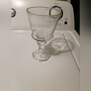 Clear Glass Goblet with Faceted Stem